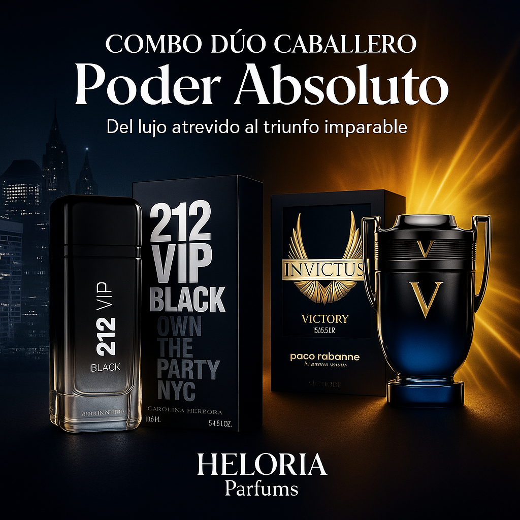 COMBO PODER ABSOLUTO: 212 VIP BLACK + INVICTUS VICTORY